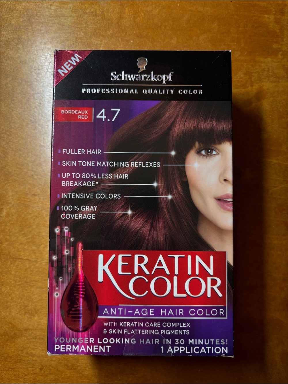Schwarzkopf Keratin Color Permanent Hair Dye - Bordeaux Red (4.7)